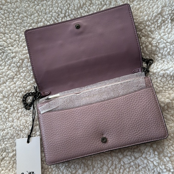 Coach Callie Foldover Clutch Crossbody Purse Bag Ice Purple New NWT - Picture 6 of 12